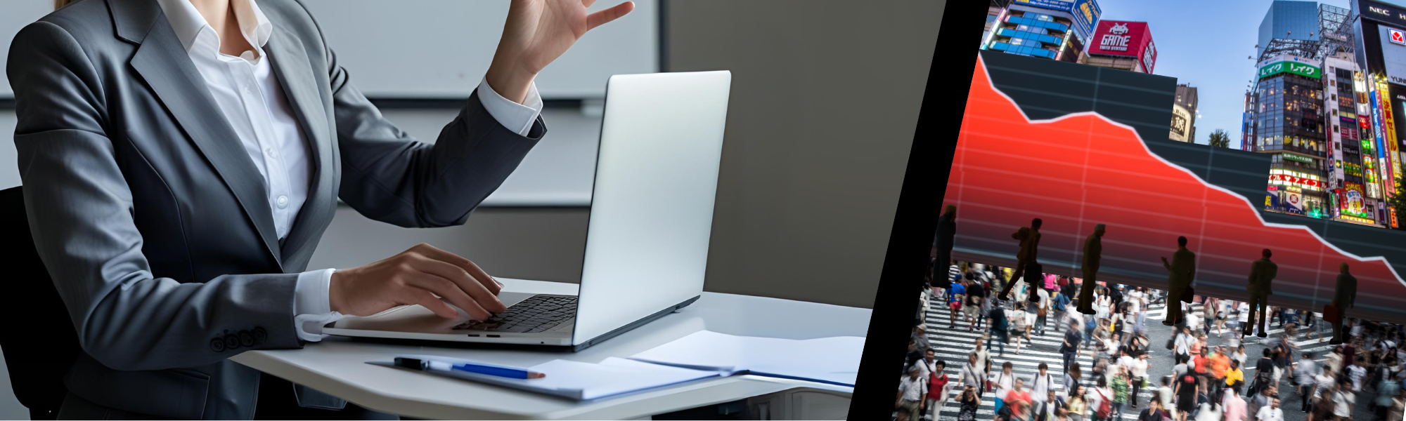 Demographic Decline in Japan - Laptop scene